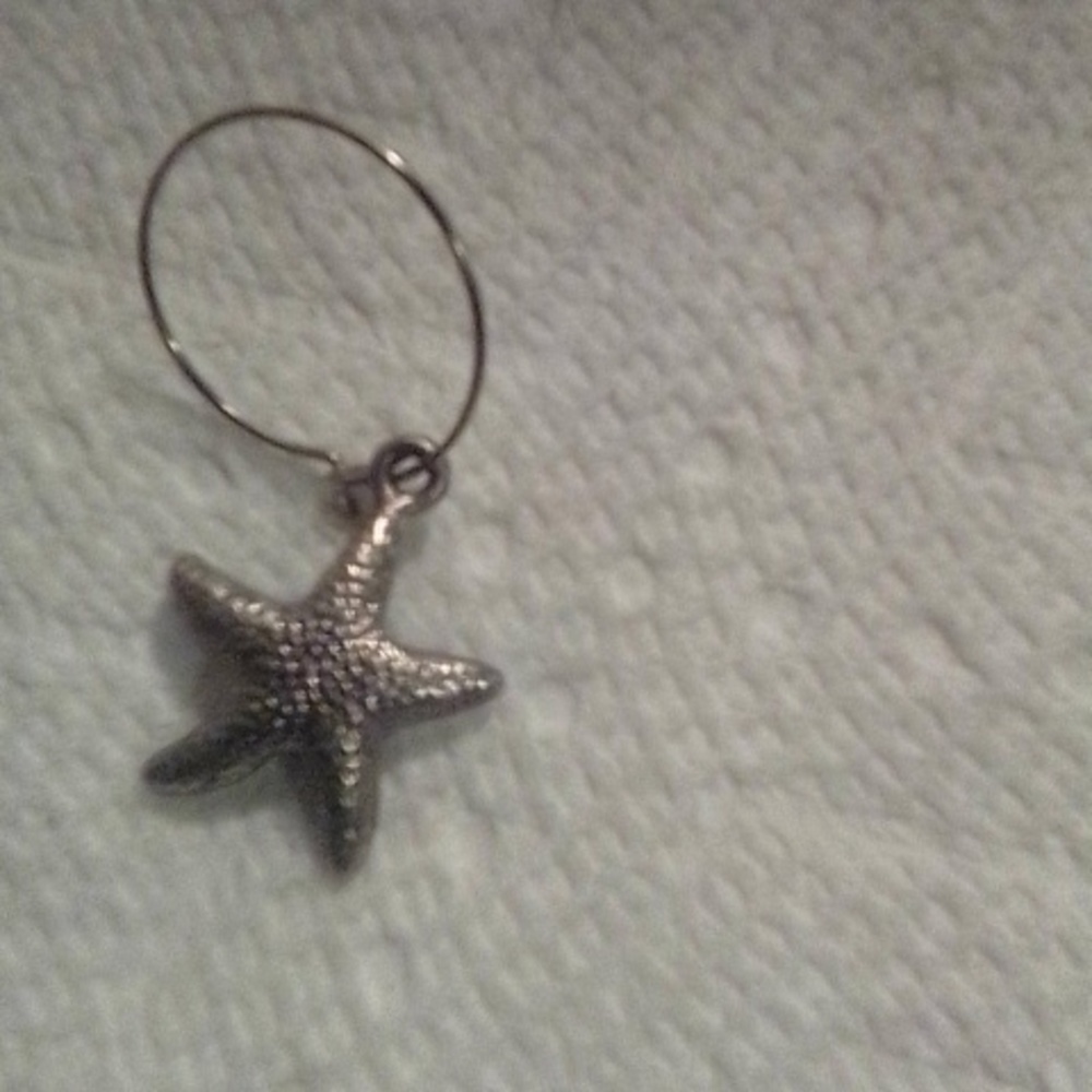 Silver star fish charm